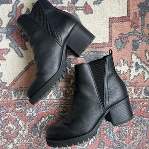 MIA Black Slip-On Heeled Chelsea Boot